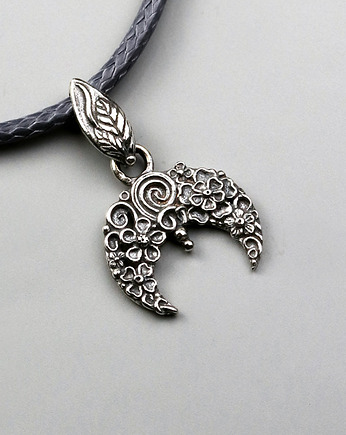 Lunula w kwiatach - mini wisiorek, Drakonaria