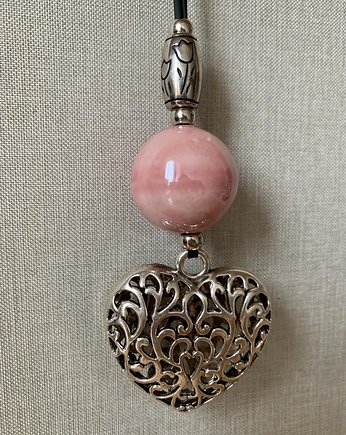 Wisior,łańcuszek,naszyjnik serce w kolorze antycznego srebra, Mymami