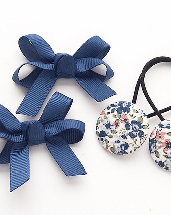 Komplet do włosów spinki i gumki ELLA BLUE, Momilio