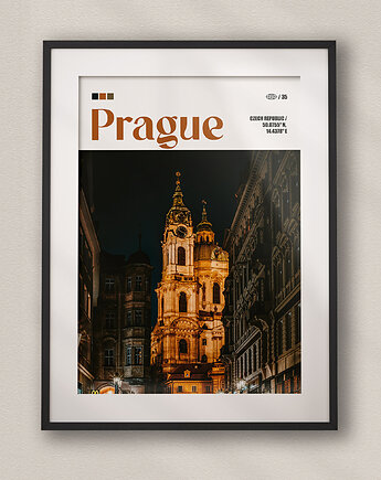 Minimalistyczny plakat Praga Czechy, DAPIDOKA