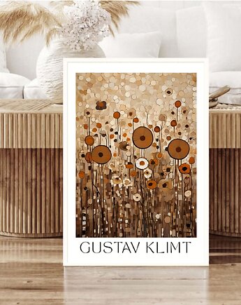 PLAKAT Gustav Klimt, łąka kwiatowa obraz, black dot studio