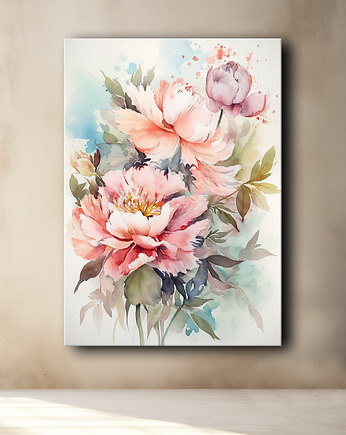 Polne kwiaty - Plakat - Olej, Boho, Abstrakcja, Black Sapphire Art