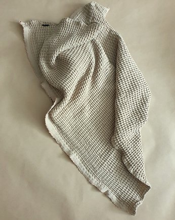 Kocyk lniano-bawełniany beżowy, naniby