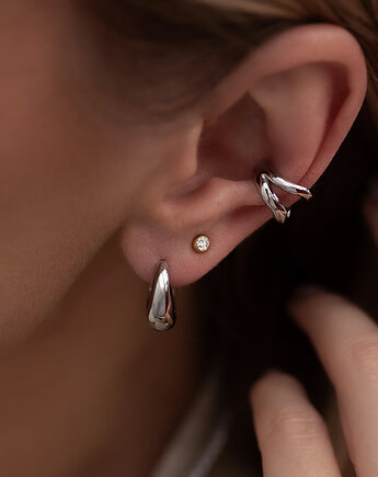 Srebrne modowe kolczyki koła ze stali szlachetnej premijm Helena, Paraiso