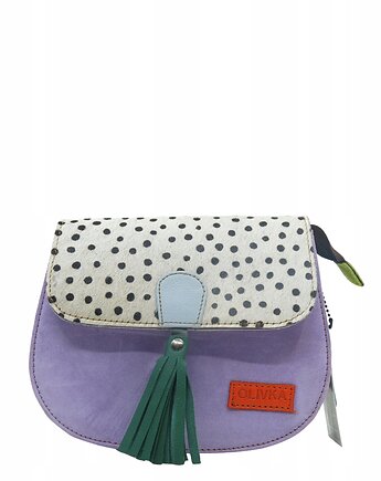 Torebka listonoszka zamszowa damska regulowany pasek kolorowa OLIVKA, Olivka Warsaw