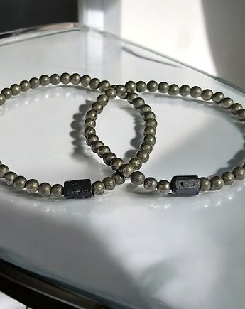 KOMPLET dla PARY : piryt & czarny turmalin, kaktusia