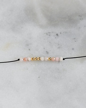 Dowolne Słowo - Opal - Kwiecień - Bransoletka z Alfabetem Morse'a, Le Boho Bleu