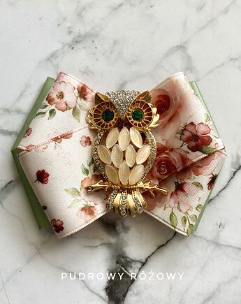 Brosza z Sową Nowość Symbol mądrości, Pudrowy Różowy