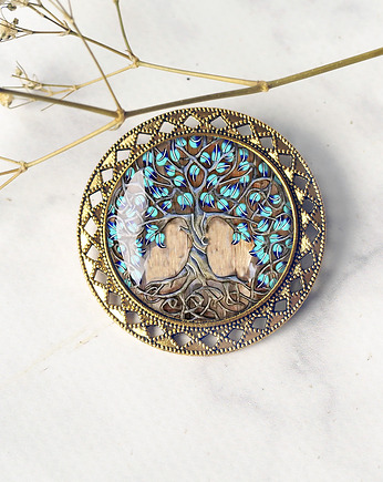 DRZEWO OBFITOŚCI - artystyczna duża broszka, Chodelska Art Studio