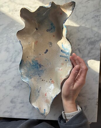 Ceramiczna Rzeźba Ostryga Patera na Owoce Przekąski Modern Farmhouse, Maison Fragile