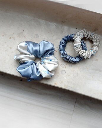 In blue 2 - zestaw jedwabnych scrunchie, BARLA