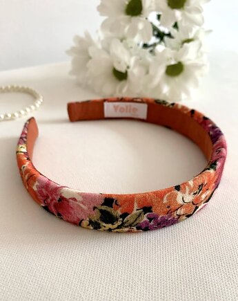 Płaska klasyczna opaska do włosów Lena w kwiecisty print, Volie Line