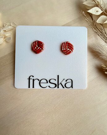 Kolczyki Pleciony - czerwone, freska