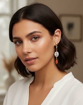 Eleganckie kolczyki z jaspisem srebro 925, Yamira Art Studio