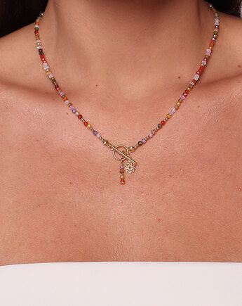 Naszyjnik mix cyrkonii toggle z zawieszką, Bring Biżuteria