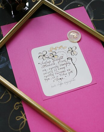 Plakat kaligrafia cytat Stefana Wyszyńskiego - Zacznij od nowa, Annagrafia