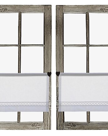 Zazdrostka biała shabby chic KORONKA na tunel, drewnianyguzik