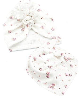 Komplet niemowlęcy czapka turban i chusta, FairyBows