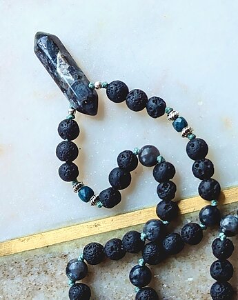 Naszyjnik z lodowym larkivirem i srebrem, Studio Gazela