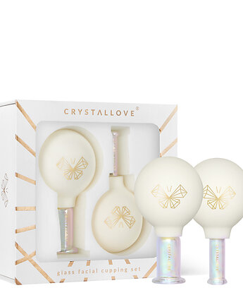 CRYSTALLOVE Bańki szklane do masażu twarzy, szyi i dekoltu, CRYSTALLOVE