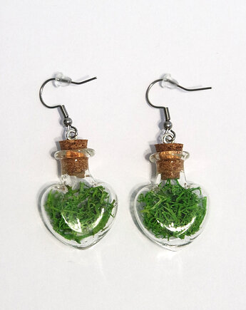 Kolczyki fiolki - mech, serce, yenoo