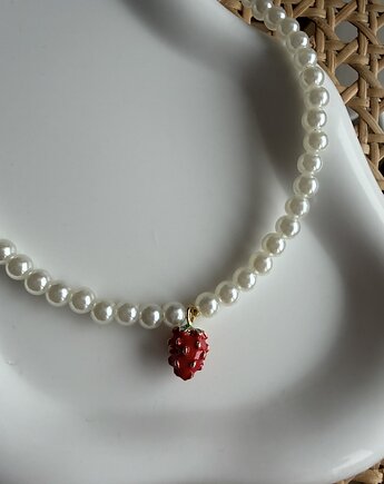 Naszyjnik ze sztucznych perełek z truskawką, Juicy Beads