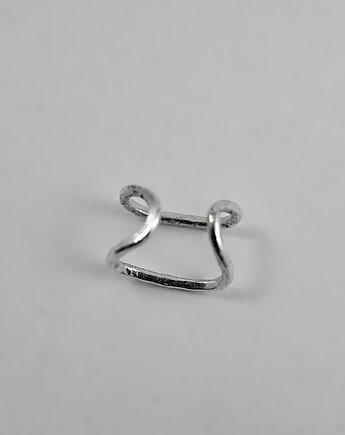 Nausznica na ucho srebro DOUBLE, RA