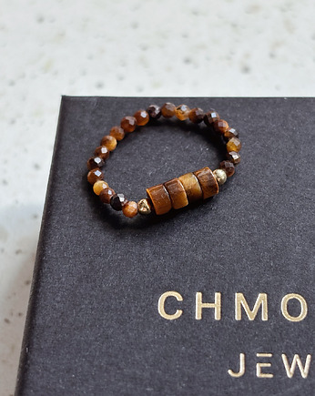 Pierścionek elastyczny Tygrysie Oko, Chmolowska Jewellery