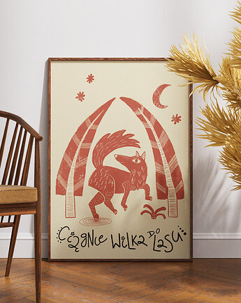 Plakat idiomy, przysłowia, powiedzenia - CIĄGNIE WILKA DO LASU, Zuzanna_Kowalska
