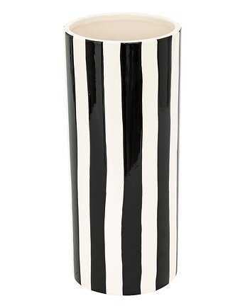 Wazon ceramiczny w pasy biało - czarne 30 cm, MIA home