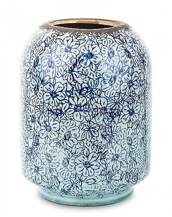 Wazon Ceramiczny Biały Blue Flowers 21 cm, MIA home