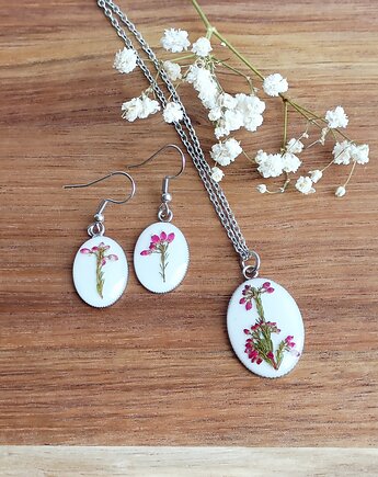 Wyjątkowy komplet kolczyki i naszyjnik WRZOSIEC, EkoCraft