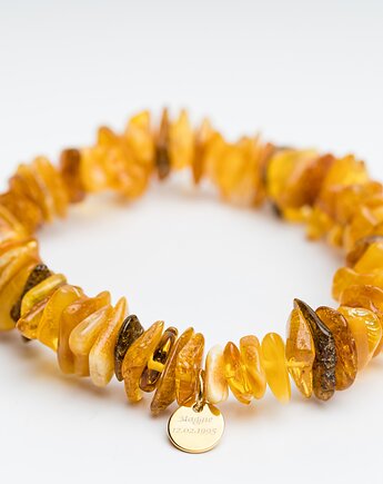 Bransoletka PERSONALIZOWANA z bursztynu bałtyckiego, sieczka, AmberMal