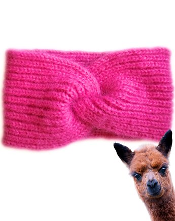 Wełniana opaska handmade z alpaki i merino, ciepła, miękka, niegryząca, THE MISS CAT