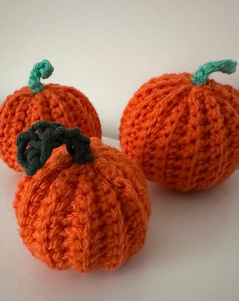 Dynia ozdobna handmade, pomarańczowe, 3 sztuki, Glina & Lina