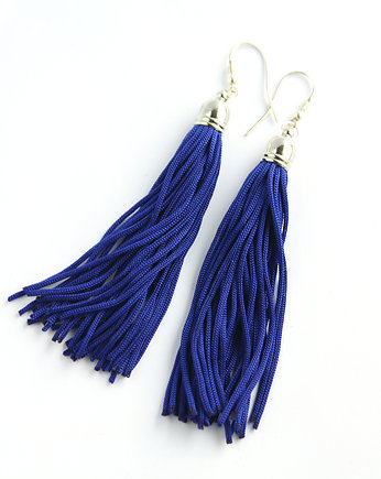 Kobaltowe kolczyki chwosty frędzle, Mosca