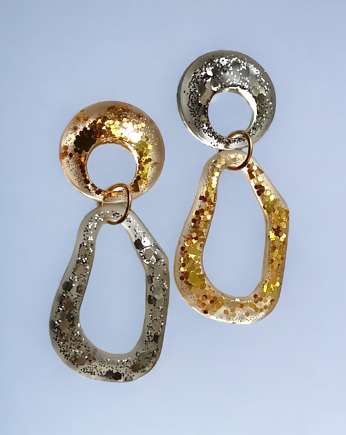 UNIKATOWE  kolczyki z żywicy : kolekcja GLAM, kaktusia