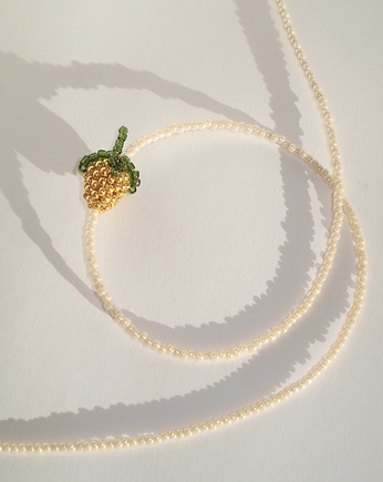 Naszyjnik - lampone dorato, LIMONI E FIORI