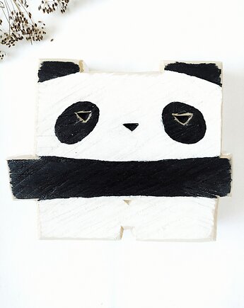 Panda płaskorzeźba drewniana, jakuboart