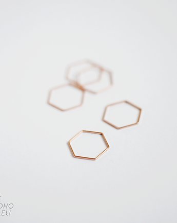 Rose Gold Plated Hexagon Shape Ring, Le Boho Bleu