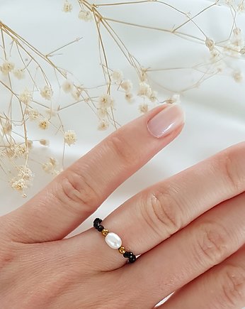 pierścionek z perłą, LEI handmade 