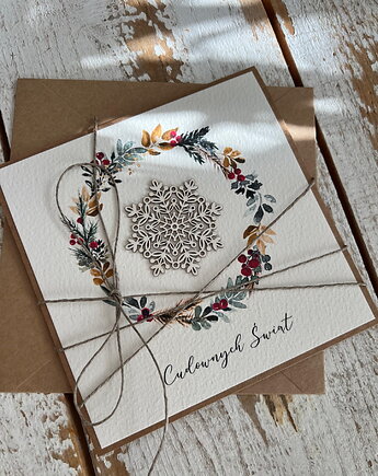 Wyjątkowa ręcznie robiona kartka świąteczna na Boże Narodzenie, sorte