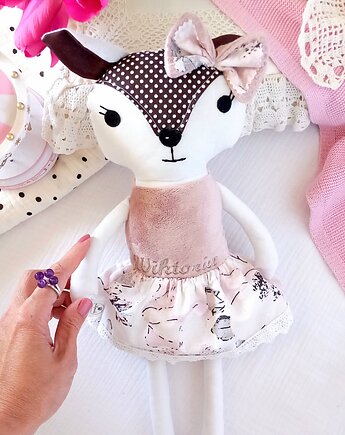 Wyjątkowa przytulanka SARENKA  minky HAFT imię dziecka, Atelier Liliputki