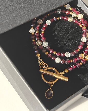 Naszyjnik granat cytryn, NESSING handmade