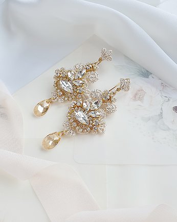 Kolczyki ślubne Lace Me Classic - gold, PiLLow Design