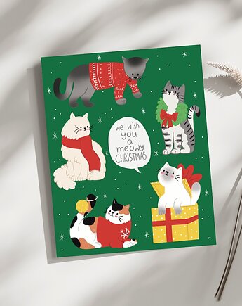 Kartka świąteczna Meowy Christmas, Maya Design