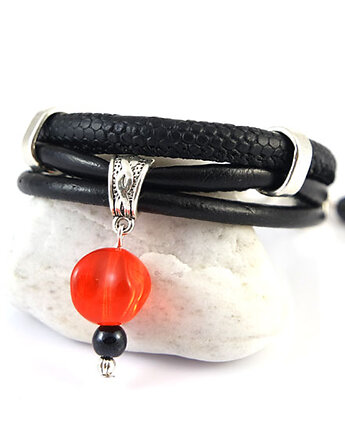 Bransoletka - Pomarańczowa, czarna, yenoo