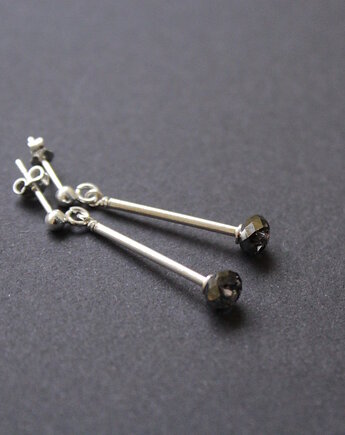 Kolczyki zapałeczki Swarovski Silver Night, fado