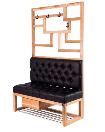 Ławka Pikowana Z Panelem I Wieszakiem  LPP-19, EMRA WOOD DESIGN