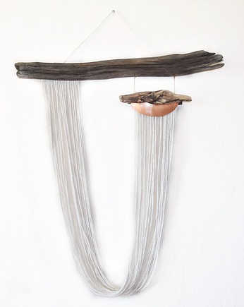 Makrama dekoracja ścienna ze starym drewnem i miedzią  japandi wabi-sabi /1/, Galeriai